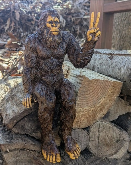 Bigfoot Peace Sign Statue